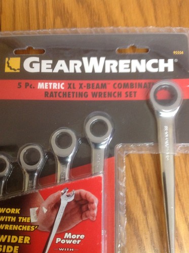 GearWrench 5pc Metric XL X-Beam Combination Ratcheting Wrench Set 95554
