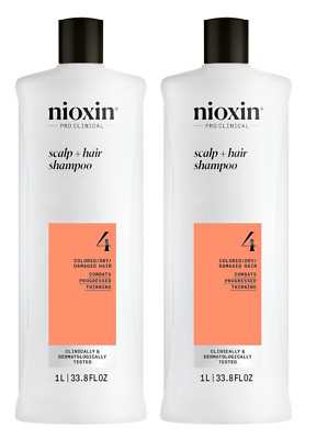 NIOXIN System 4  Shampoo 33.8 oz / 1 liter (Pack of 2)