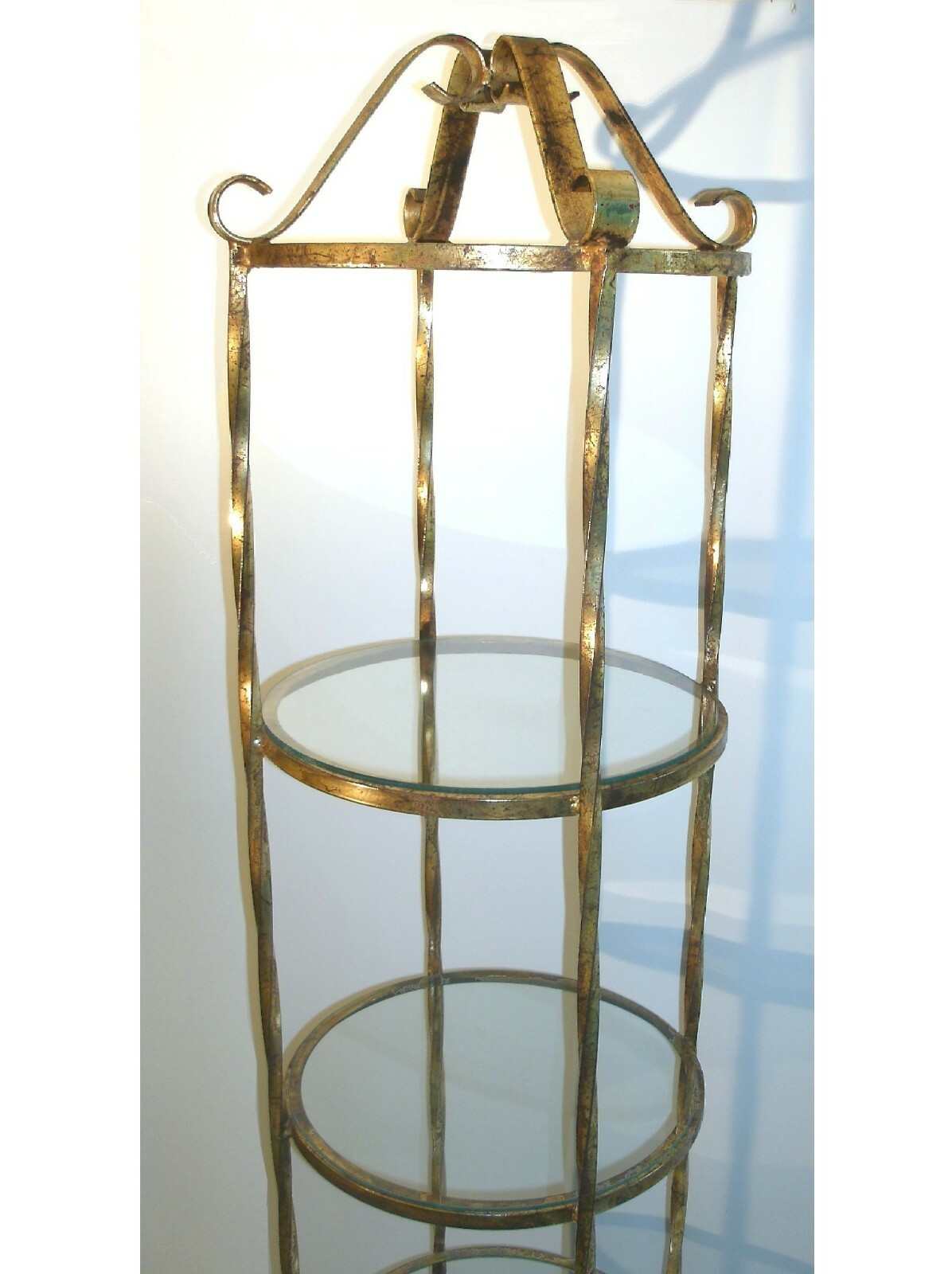 Vintage Italian Etagere Wrought Iron Gold