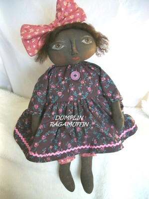 by,Dumplinragamuffin,#212 Primitive doll,Halloween,black pumpkin doll PATTERN