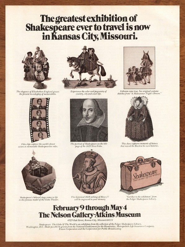 1979 Nelson Gallery-Atkins Museum Vintage Print Ad/Poster Shakespeare 70s Art