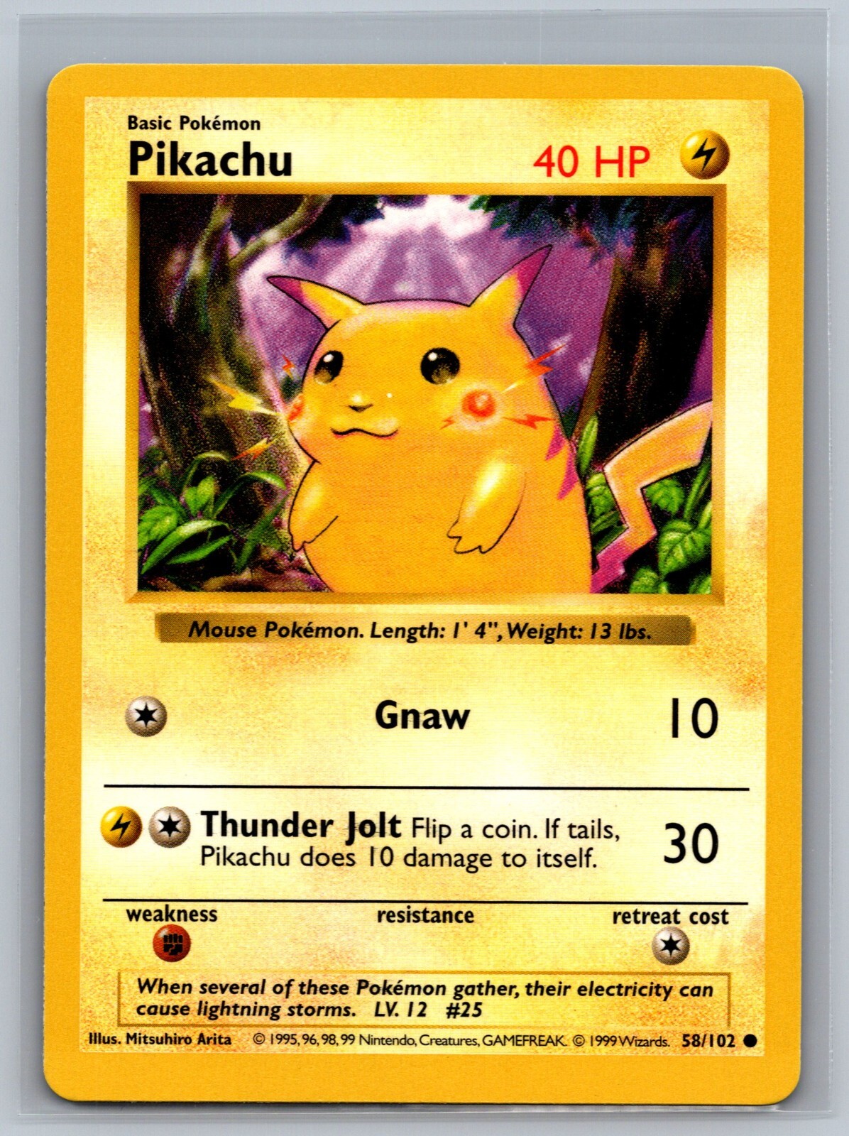 ピカチュウ　イエローチーク　1stED shadow less Pokemon TCG Pikachu #58/102 SHADOWLESS Red Cheeks Common