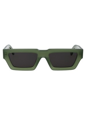 Pre-owned Off-white Oeri129s24pla0015707 Manchester Olive Green Dark Grey Sunglasses In Manchester Olive Green  Dark Grey
