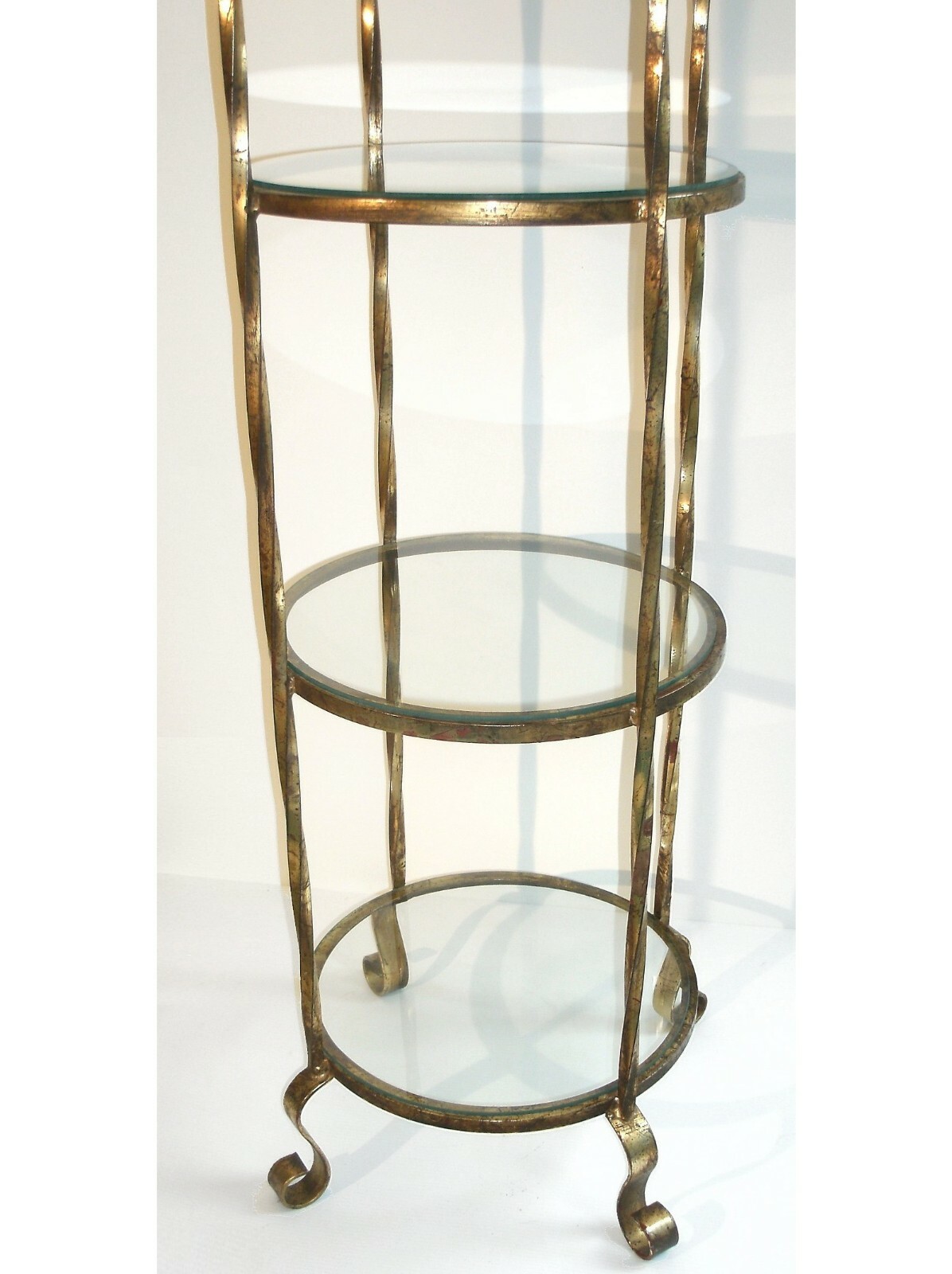 Vintage Italian Etagere Wrought Iron Gold