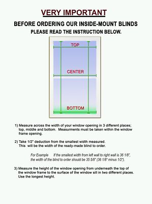US Window And Floor 2" Faux Wood 34.375" W x 60" H, Inside Mount Cordless Bli...