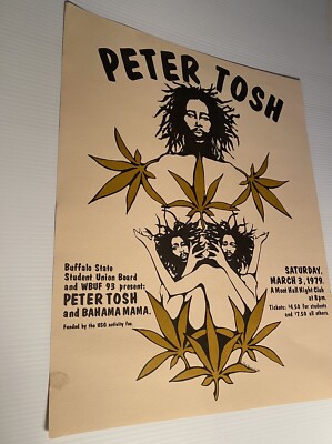 Peter Tosh 1979 Buffalo State Concert Poster Bahama Mama