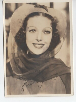 Authentic Original 1930s Loretta Young 5x7 Studio Fan Photo Printed Signature