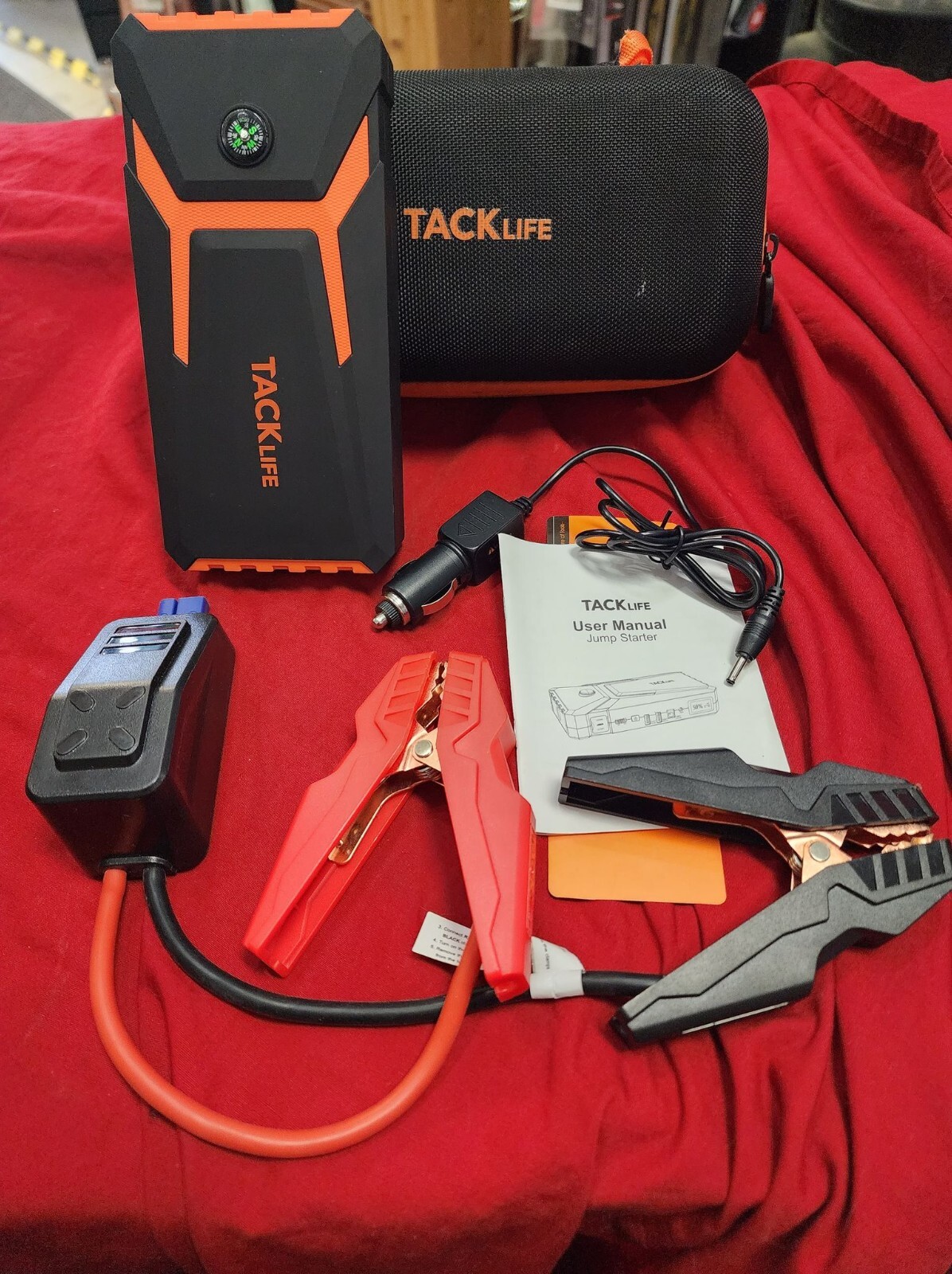 Tacklife T8 Jump Starter 800a Peak 18000mah 12v Car Jumper Lcd Light