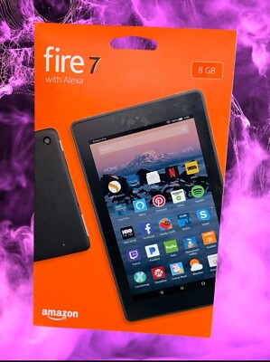 New Amazon Fire 7 Tablet With Alexa 7'' Display 8 GB Black 7th Gen. NIB SEALED