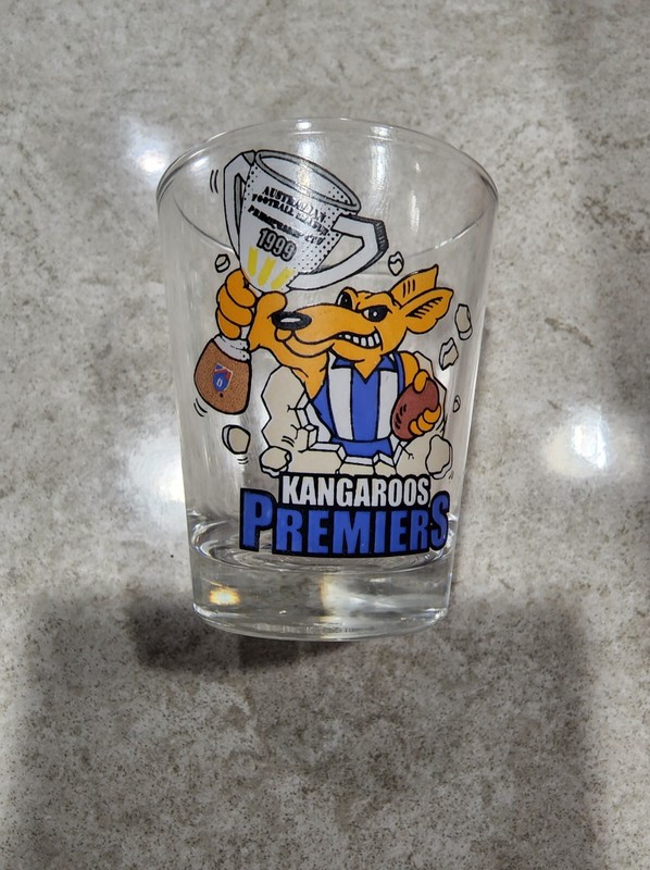 AFL 1999 Kangaroos Premiers Rare Vintage Shot Glass NEW
