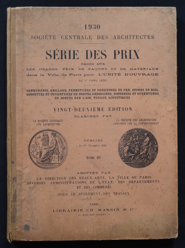 Catalogue 1930 Societe Centrale Des Architectes Massin Catalog