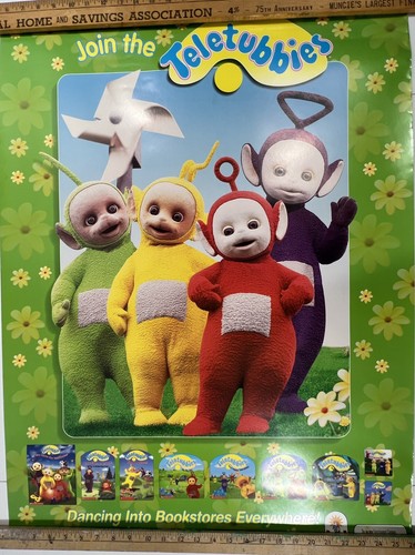 Vintage 1998 Teletubbies Poster, 25.5x33.5”, Very Good