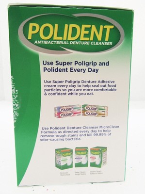 Polident Antibacterial Denture Cleanser ~ 120 ~ false teeth  partial ~ lot of 2