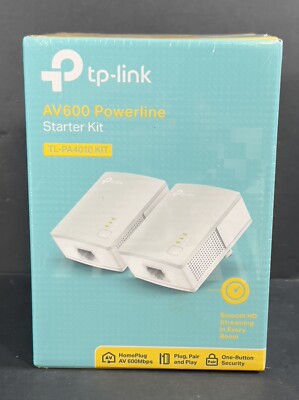 TP-Link TL-PA4010 KIT AV600 600Mbps Nano Powerline Ethernet Adapter Starter Kit