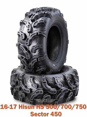 16-17 Hisun HS 500/700/750 Sector 450 ATV Front Tire Set 26x9-12 Super Lug Mud
