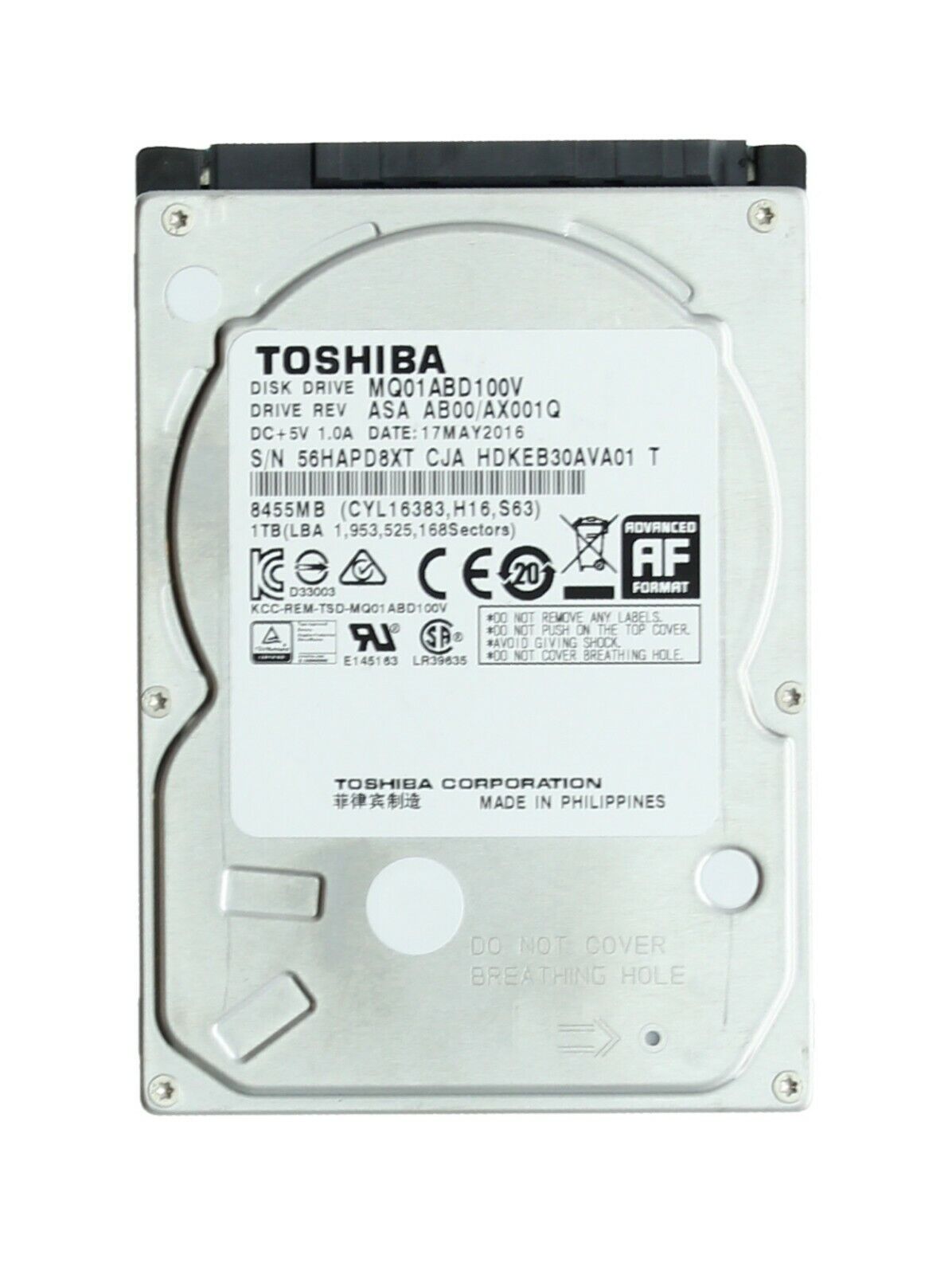 Toshiba Hard Drive MQ01ABD100V, 1000GB/1TB Storage, SATA 3.0 Toshiba Hard Drive MQ01ABD100V, 1000GB/1TB Storage, SATA 3.0