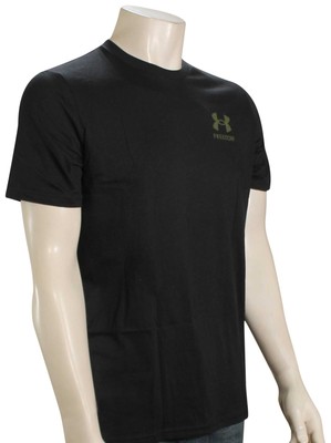 

Футболка Under Armour Freedom Flag — черная/зеленая морская пехота OD — новинка, Черный