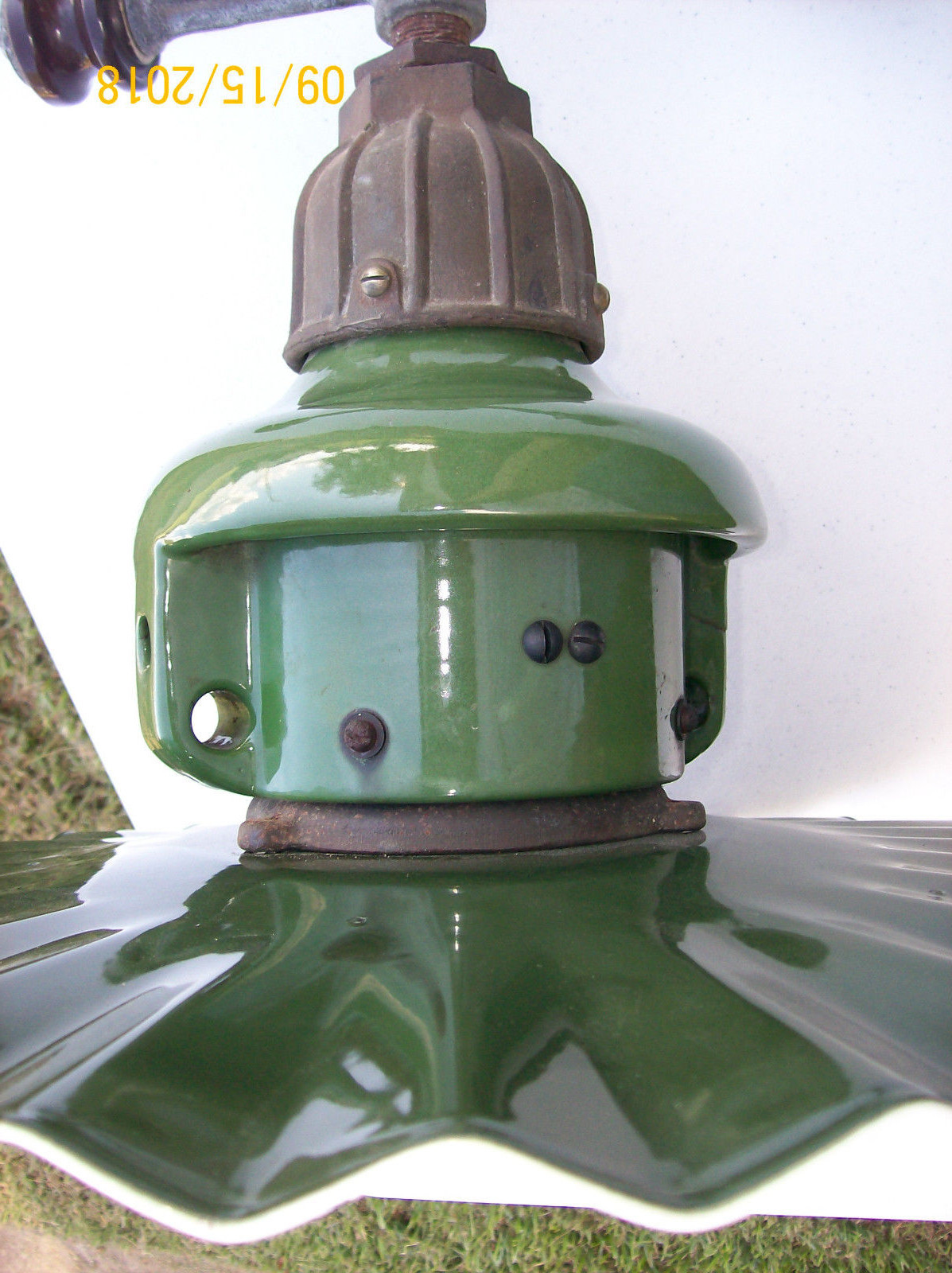 Vintage 1930/40's Porcelain Suspension Radial Wave Street Light with Insulators