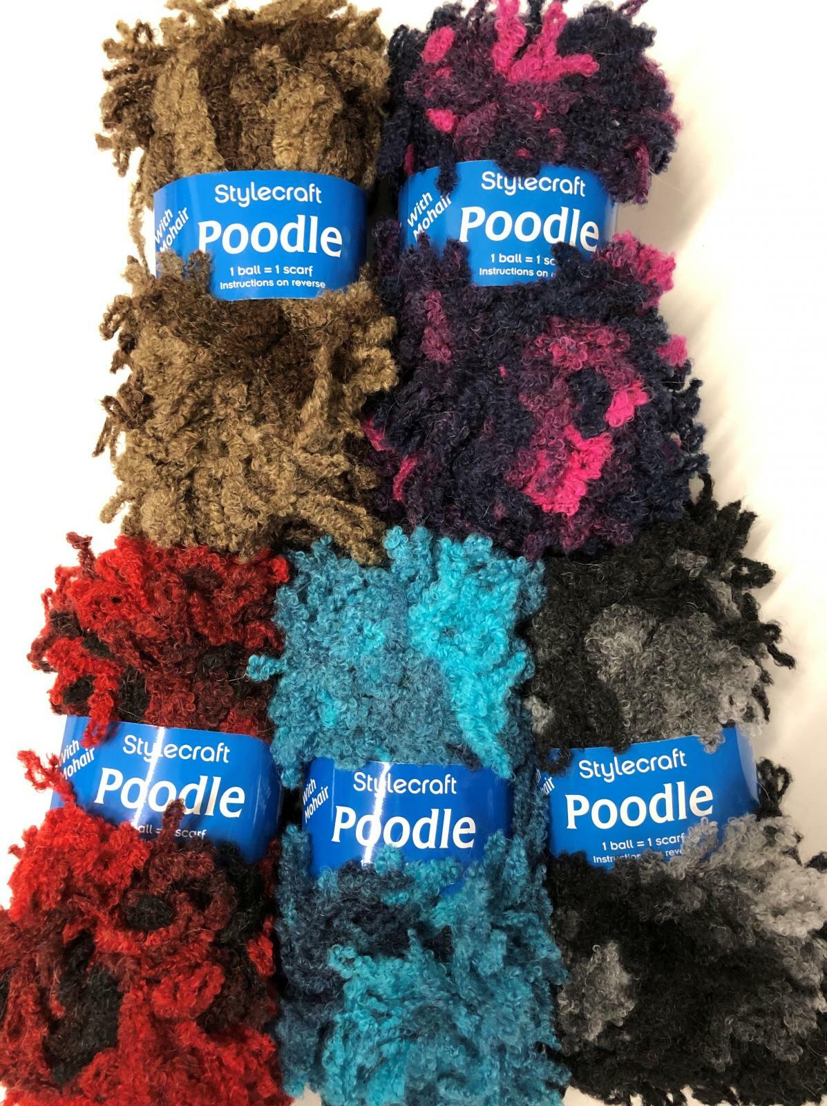 Craft Pack Stylecraft POODLE With Mohair Scarf Knitting Wool / Yarn 5 x