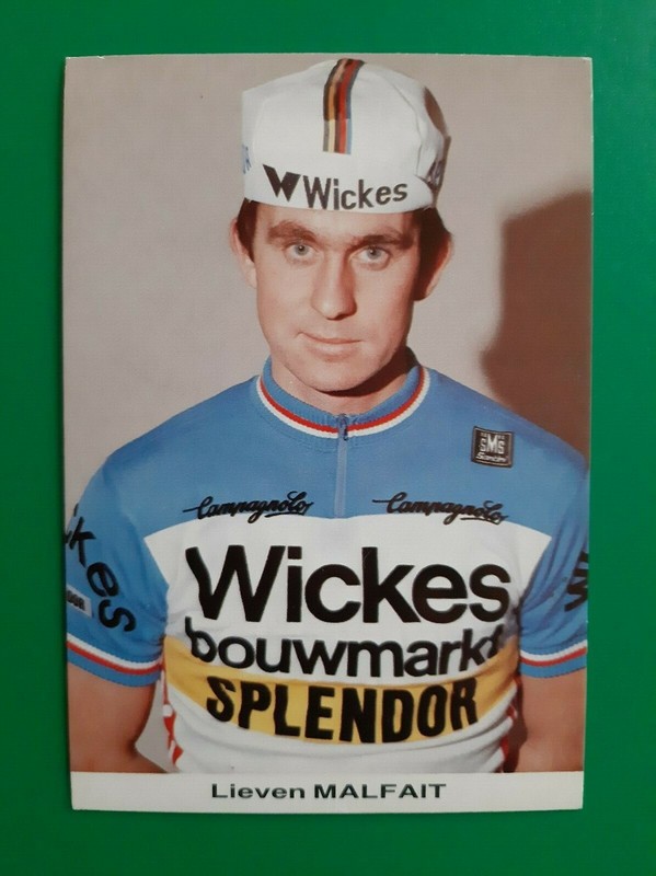 Cyclisme Carte Cycliste Lieven Malfait Ã©Quipe Wickes Bouwmarkt Splendor 1982