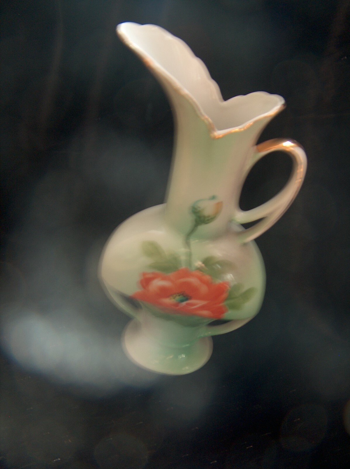 UCAGCO Japan Vase with Cutwork Rim Hand-Painted 8