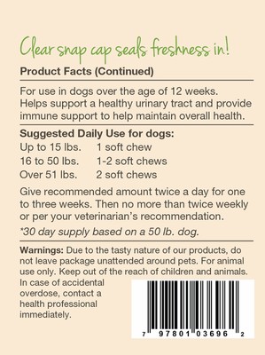 NaturVet Cranberry Relief Plus Echinacea Soft Chew - 60 count