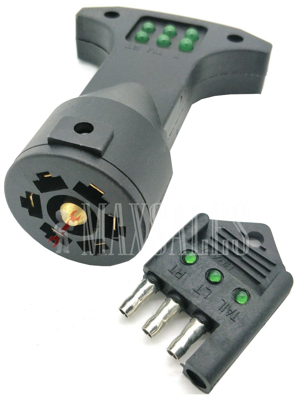 4 Way Flat & 7 Way Round Trailer Wiring Tester Light Brake Tail Turn