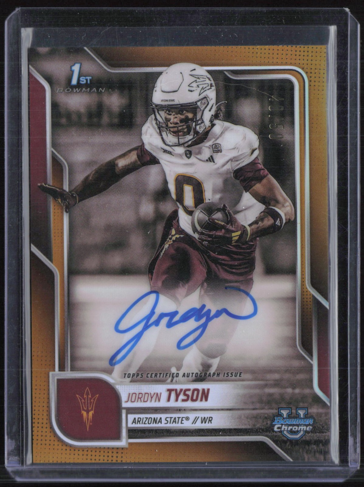 2025 Bowman U Chrome Variation Gold Refractor Jordyn Tyson 20/50 Auto RC Rookie