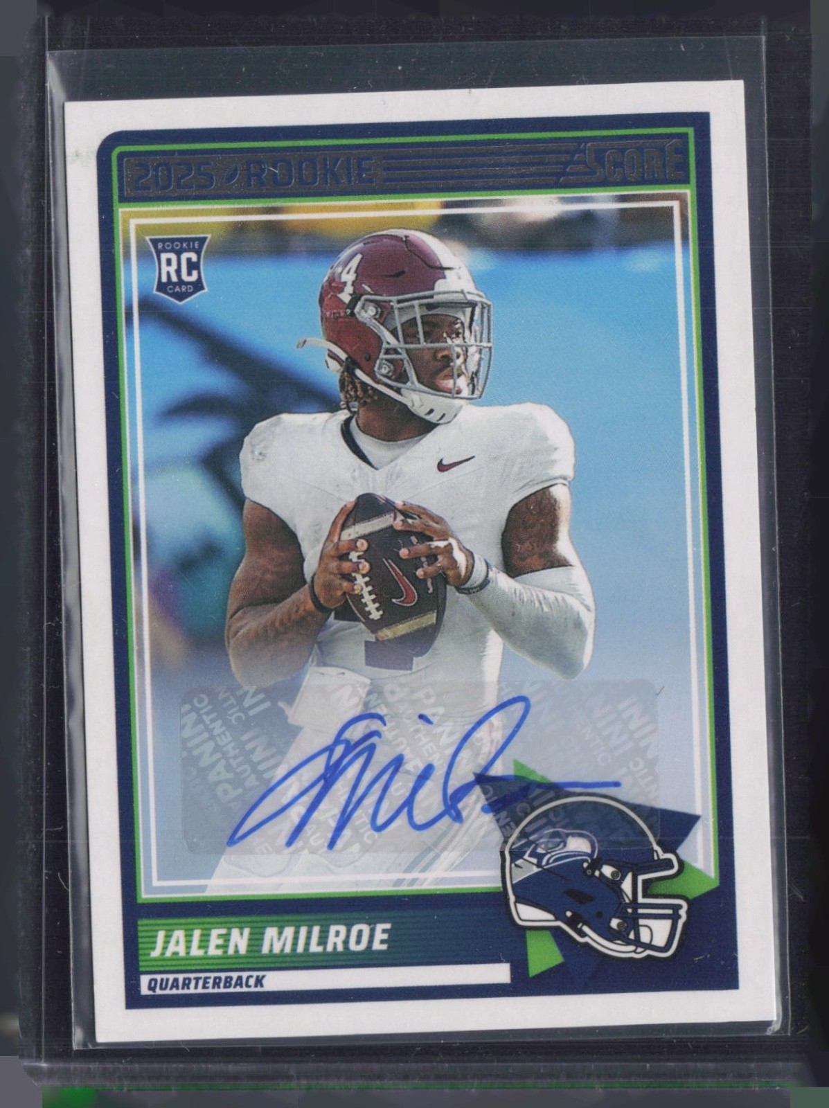 2025 Score Football #29 Jalen Milroe Auto Autograph RC Rookie