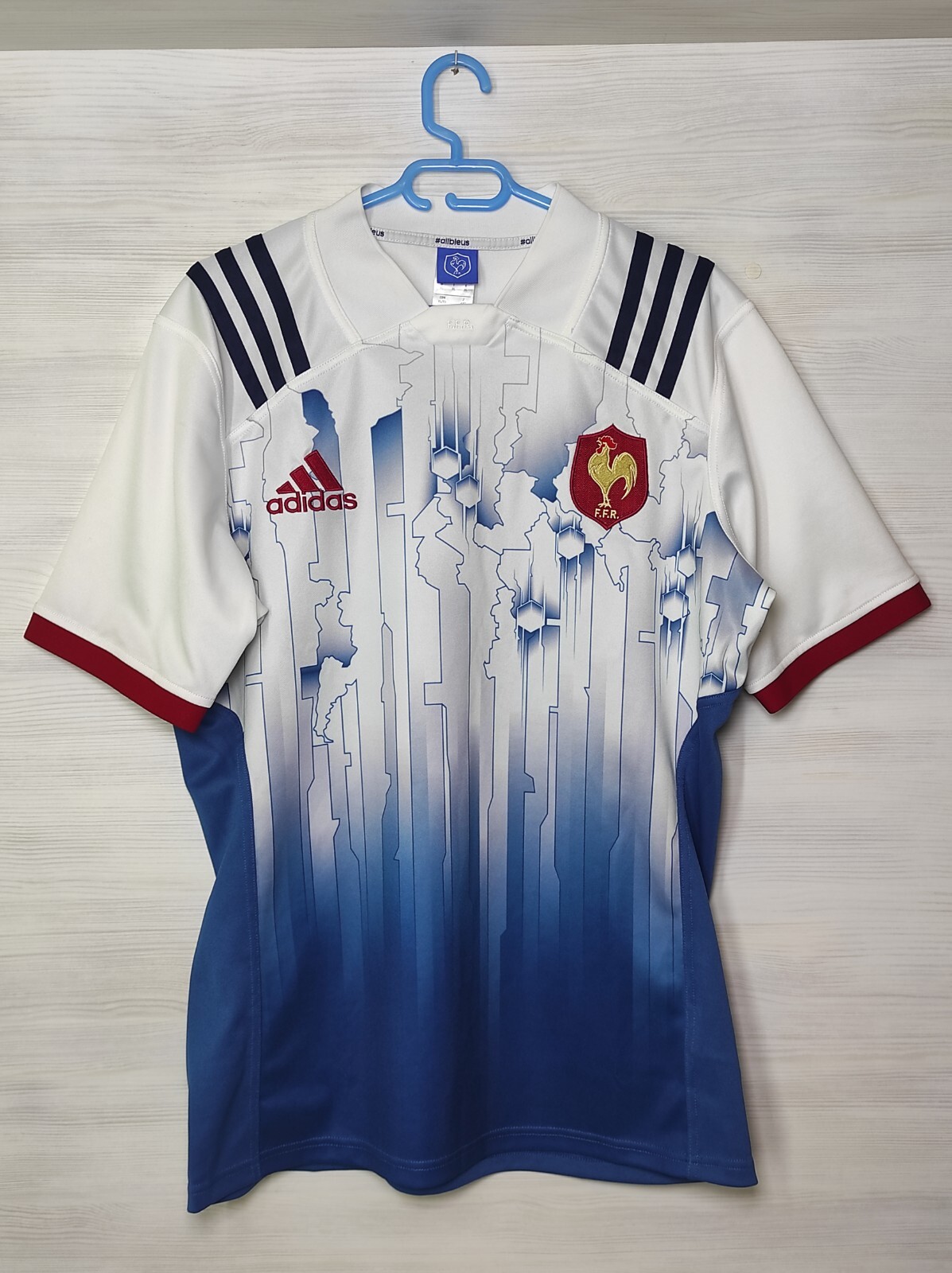FFR FRANCE RUGBY 2016-17 HOME SHIRT ADIDAS AZ4444 JERSEY SIZE XL