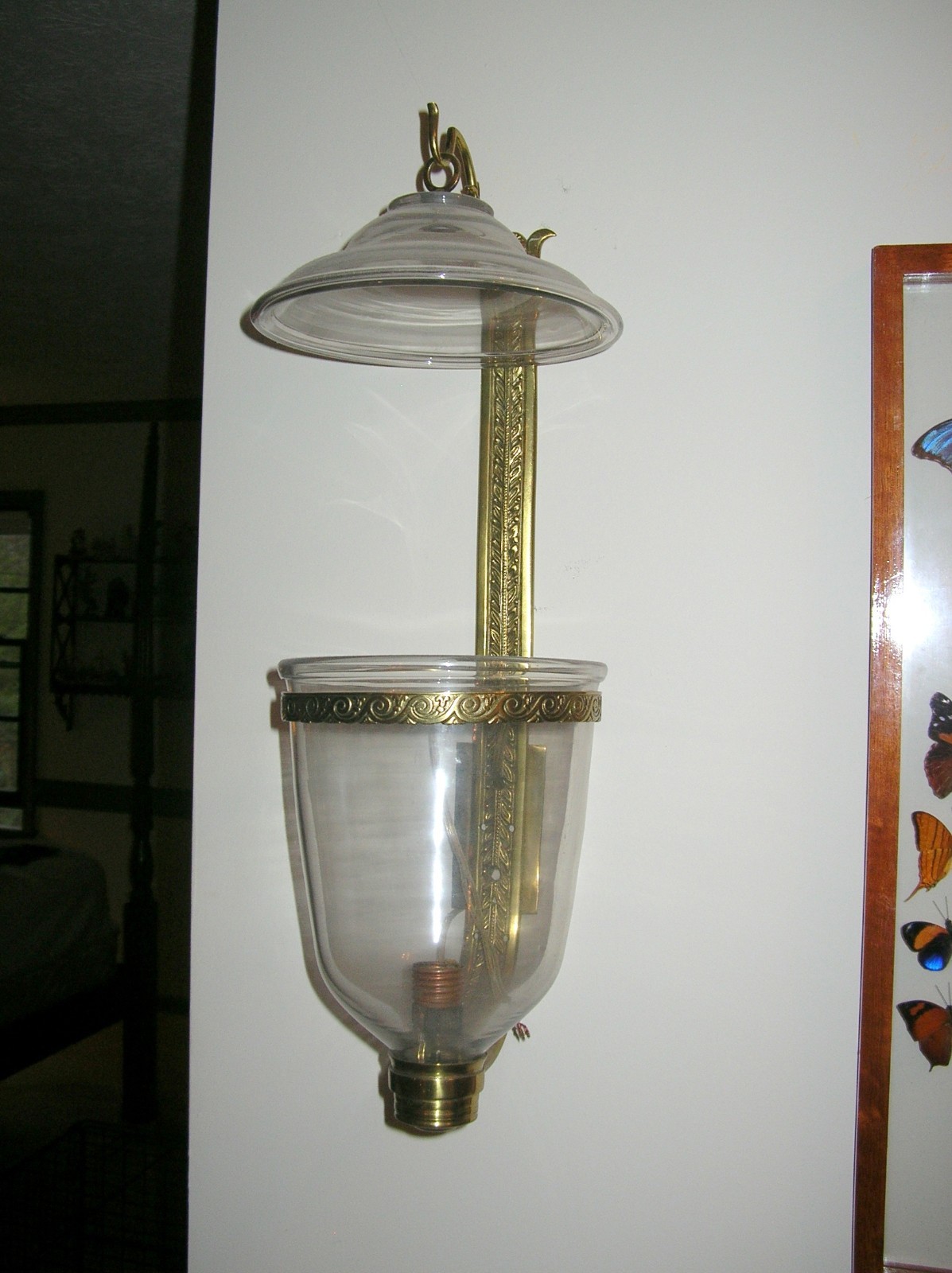 RARE PAIR E.F. CALDWELL BRASS HURRICANE SCONCES