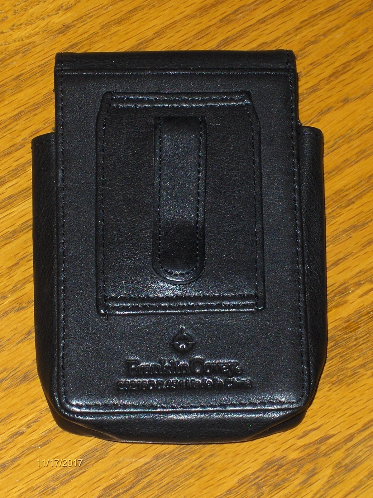 Franklin Covey Pocket Organizer Clip on Pocket Black Nappa Leather Business Man