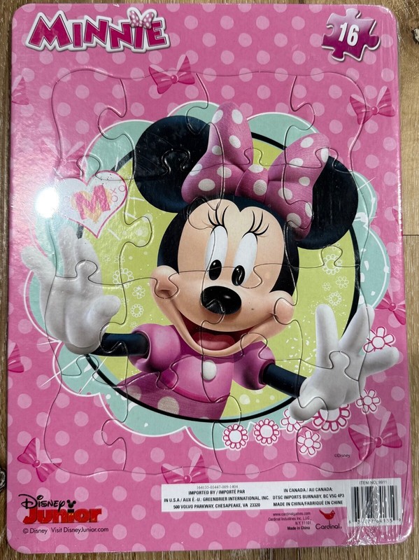 DISNEY MINNIE MOUSE CLUBHOUSE CARDBOARD PUZZLE 9" x 12" (16