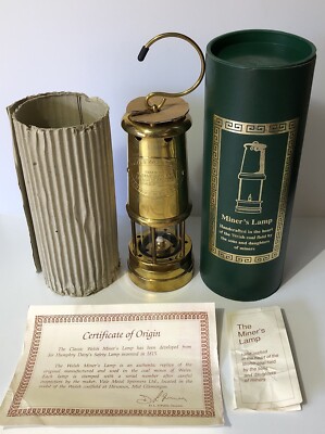 Vintage British Coal Mining Company Welsh Miners Lamp/ Lantern Wales U.K.