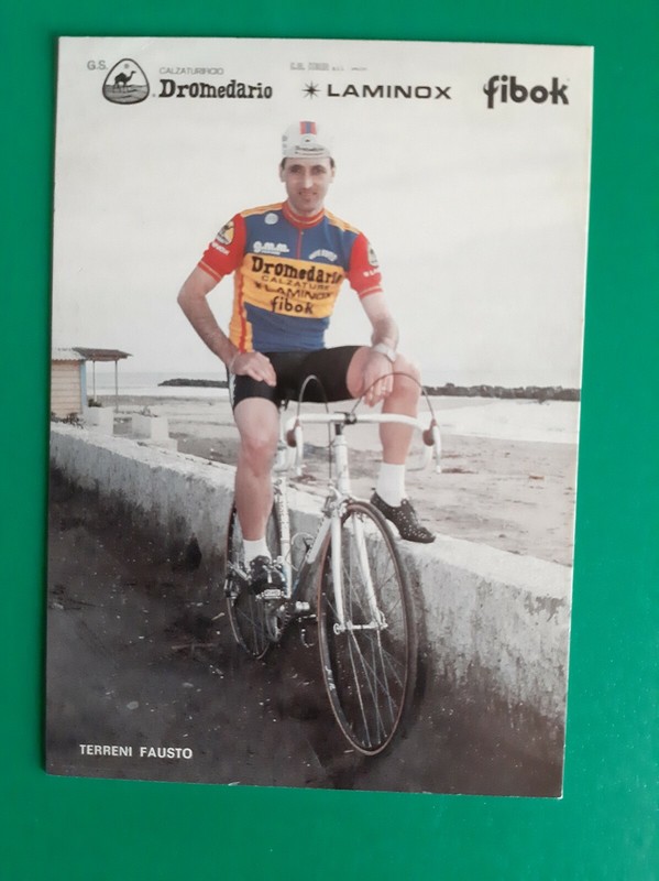 Cyclisme Carte Cycliste Fausto Terreni Ã©Quipe Dromedario Laminox Fibok 1985