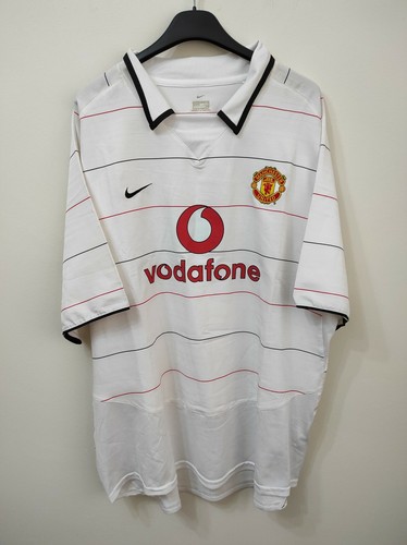 マンチェスターユナイテッド　モロッコ製　2003年　Vodafone VTG Manchester United Nike 2003-04 Red T90 Vodafone Home