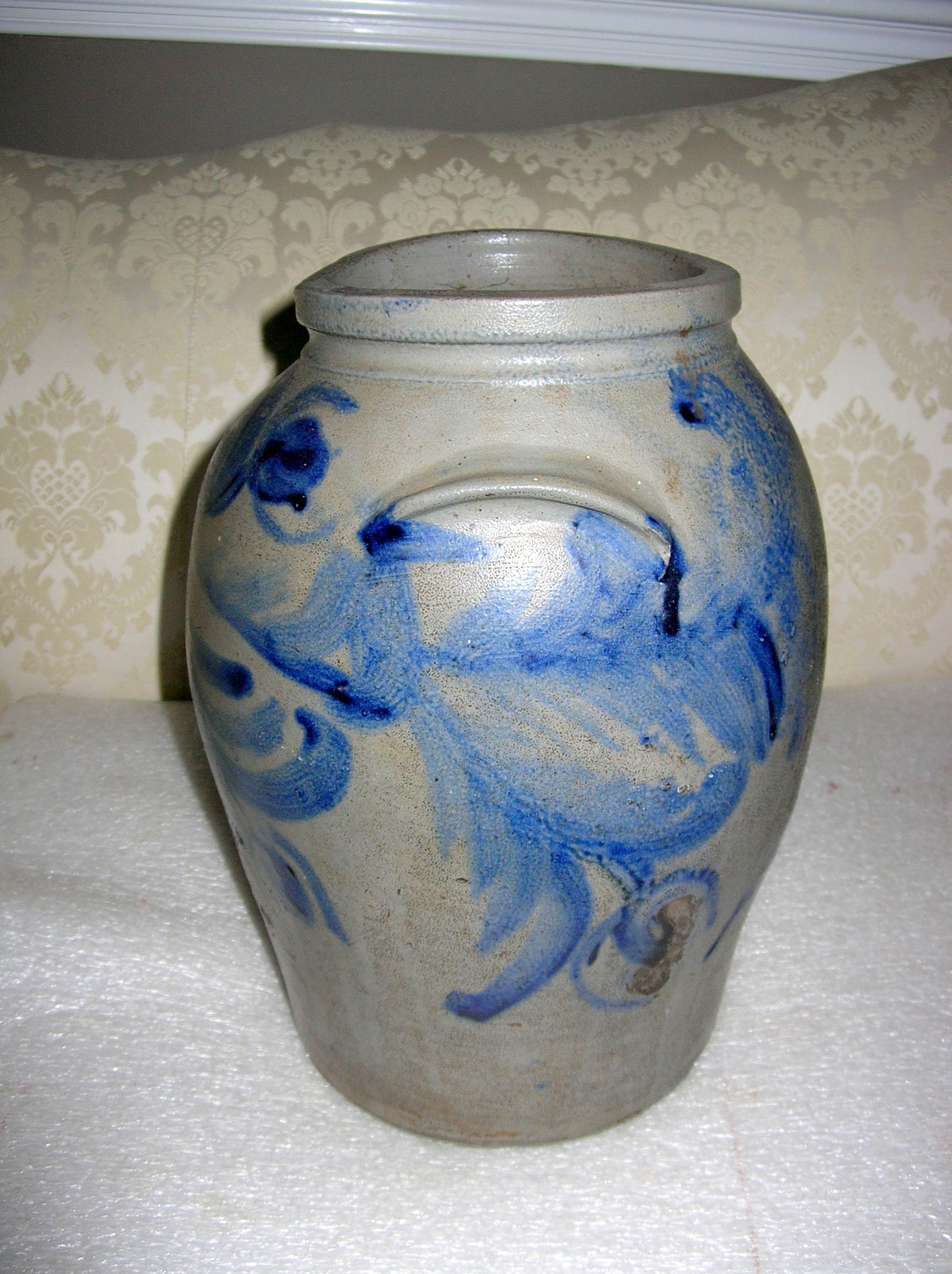 2 GALLON  STONEWARE CROCK ATTRIBUTED  TO  VIRGINIA