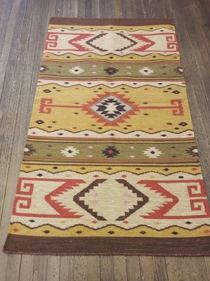 Handwoven Wool Rug # 2238; Del Sol Original Design