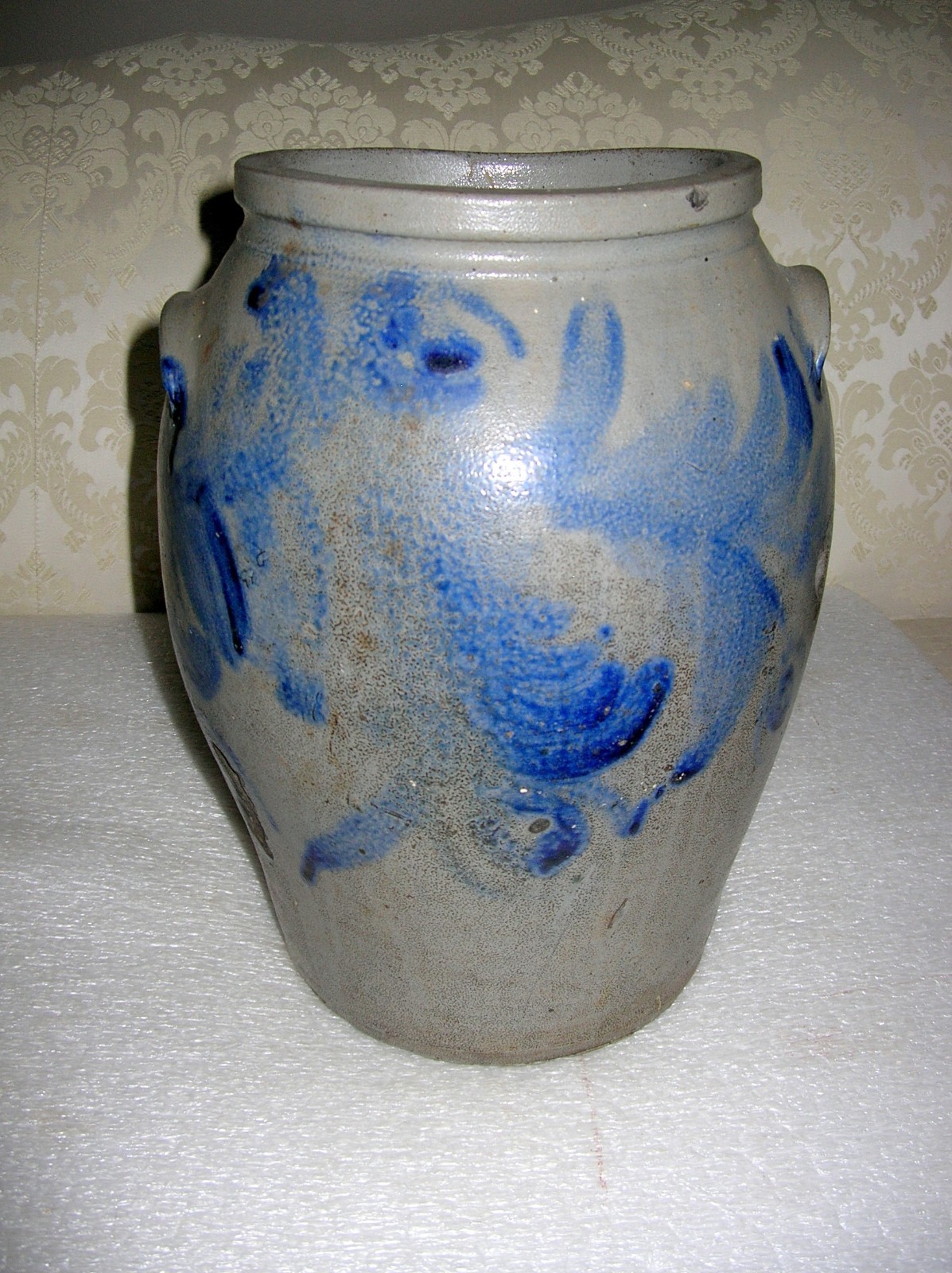2 GALLON  STONEWARE CROCK ATTRIBUTED  TO  VIRGINIA