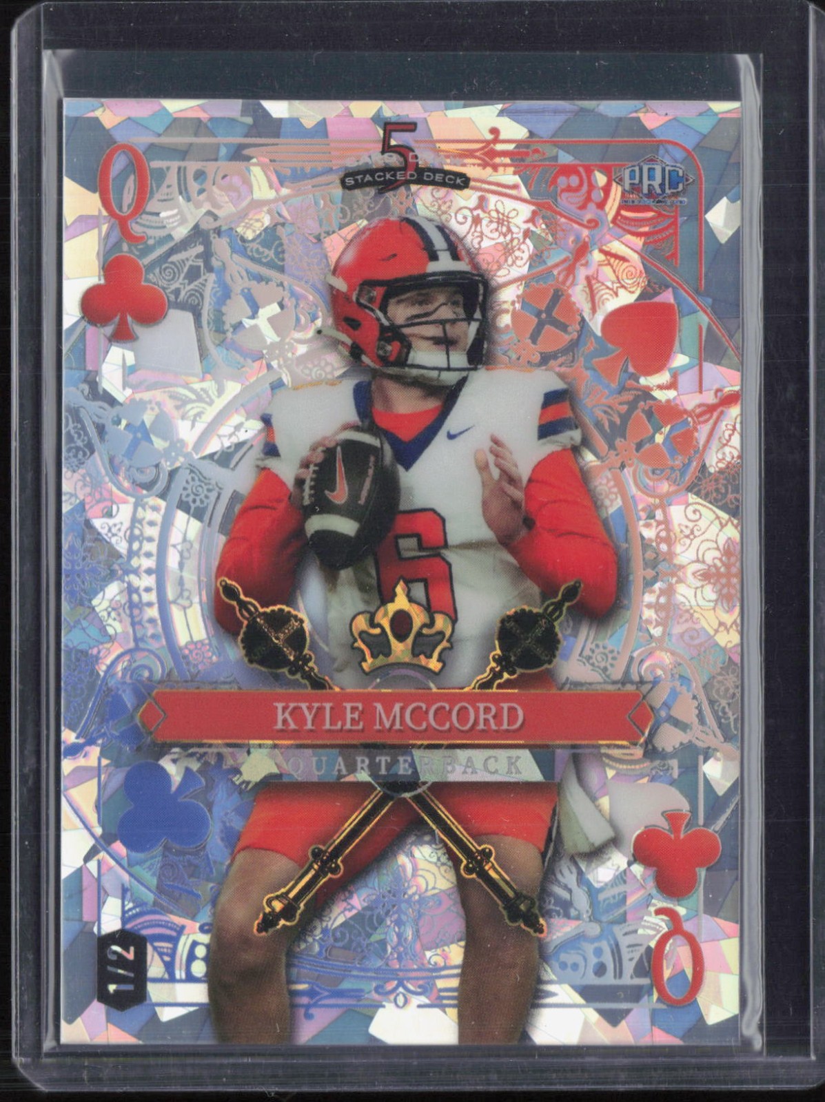 2024 Wild Card 5 Card Draw Stacked Deck Crystal Kyle McCord 1/2 RC Rookie