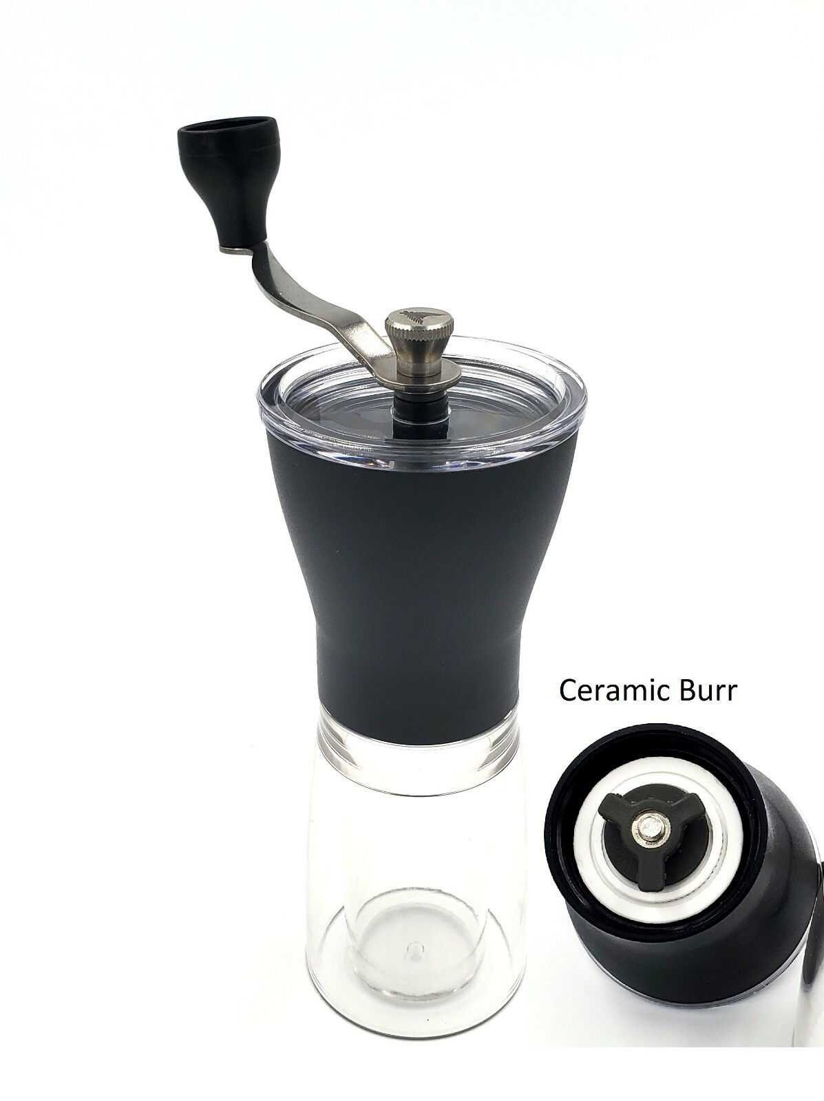 Small Manual Coffee Grinder Beans Nuts Adjustable Conical Ceramic Burr Spice