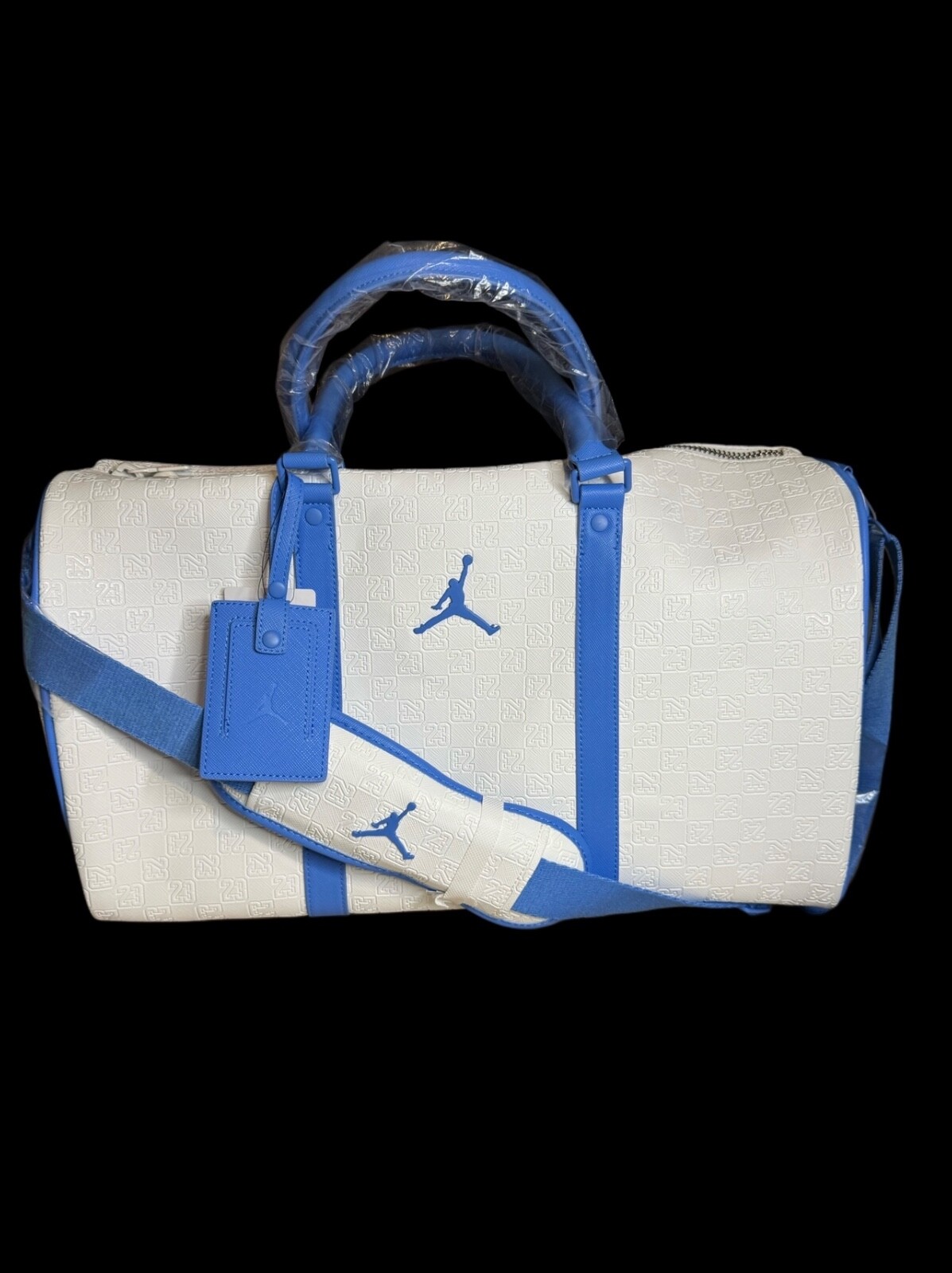 Jordan ダッフルバッグ ホワイト/ブルー Jordan ジョーダン（JORDAN）（メンズ、レディース）モノグラム