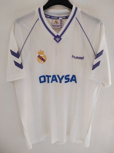 トップス 80s hummel REAL MADRID game shirt Real Madrid 1988 1989 Home Shirt Match Worn Gallego #10