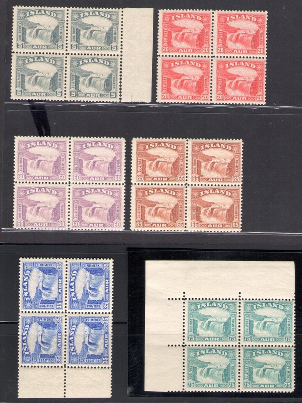 1931 Islande, Chutes De Gullfoss Ã  Quartina, 6 Val NÂ° 139/144 Mnh**