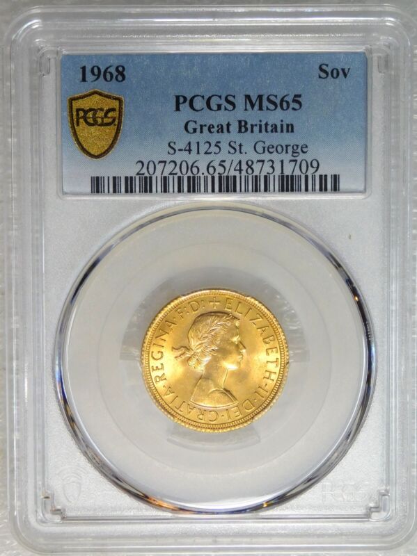 1968 Queen Elizabeth Gold Sovereign Pcgs Ms65 Bright Luster Just Graded #H226a