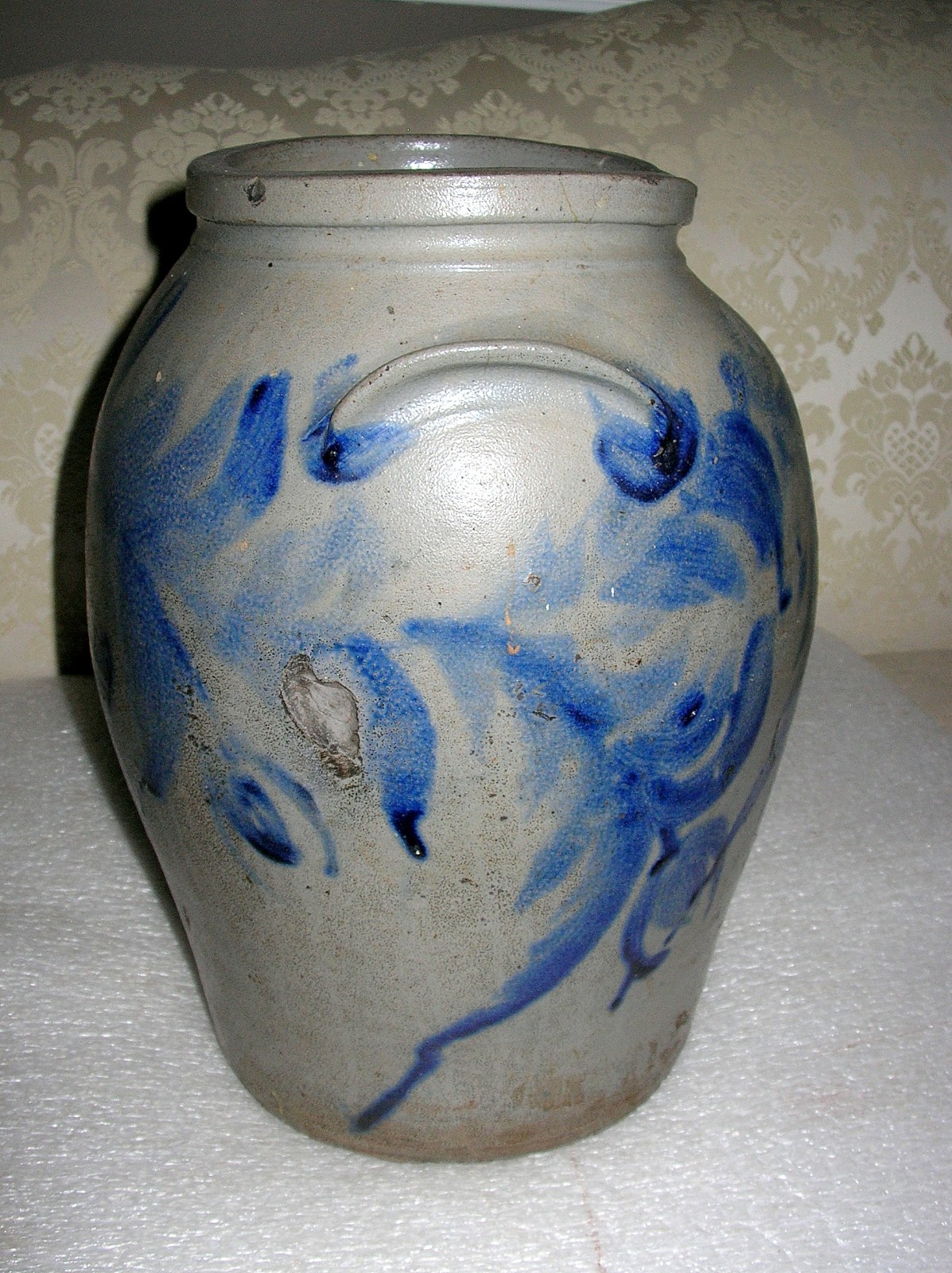 2 GALLON  STONEWARE CROCK ATTRIBUTED  TO  VIRGINIA