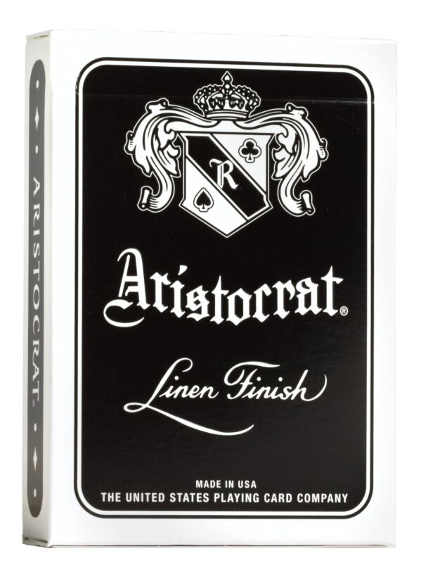 Bicycle 727 Thin Crushed Aristocrat Playing Cards Black Linen Finish Made In USA