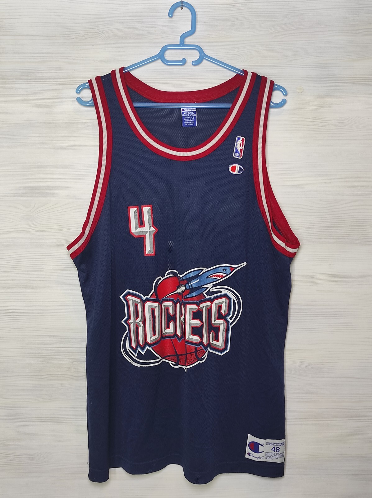 Champion Rockets Barkley ユニフォーム 48 CLYDE DREXLER Champion HOUSTON ROCKETS Authentic Jersey 48