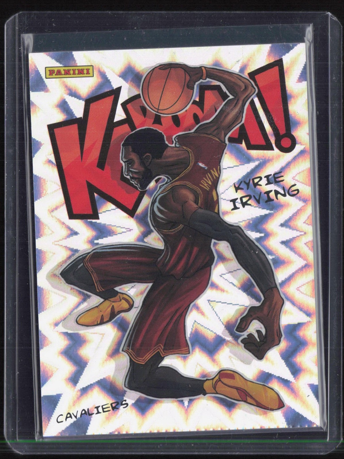 2014 Panini Excalibur Kaboom! #24 Kyrie Irving Edge Damage Front Back Bottom