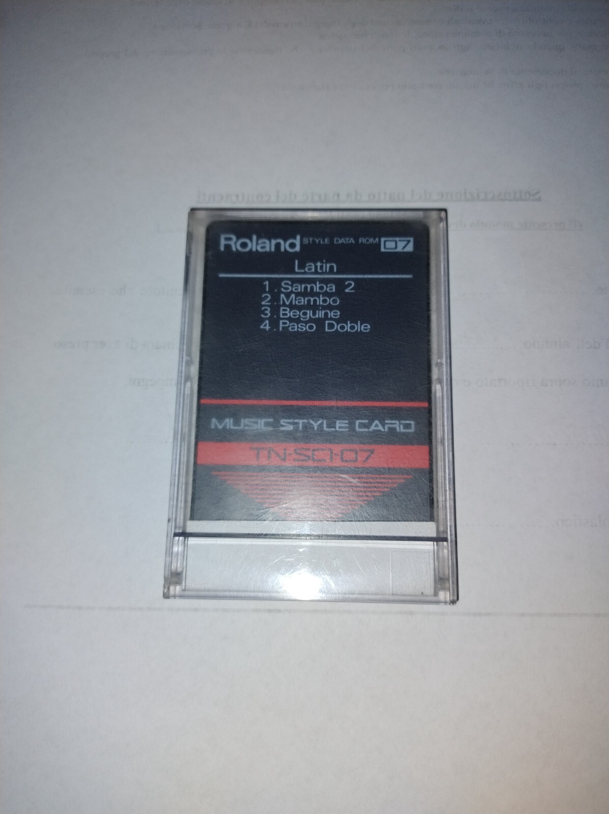 ROLAND STILE CARD TN-SC1 N° 07 X ROLAND /Ra50 Ra90 KR E30